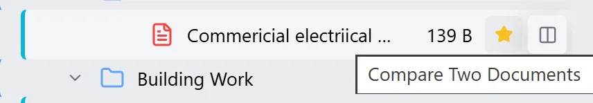 Compare Two Documents Button