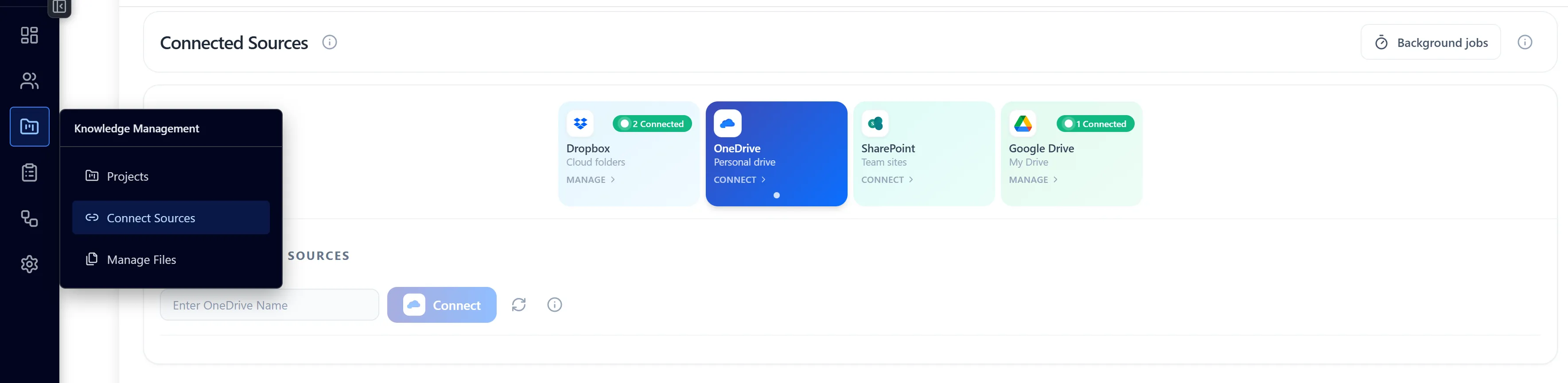 Connect to Source panel