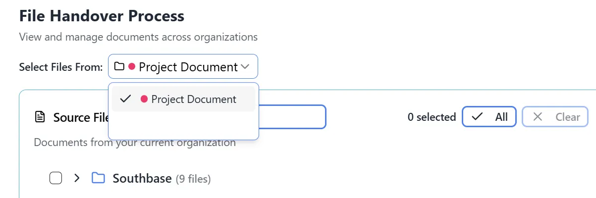 Select Files From Project Dropdown